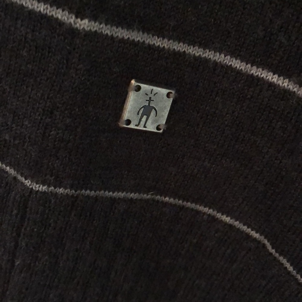 Smartwool merino wool gray stripe crew neck - Picture 2 of 7